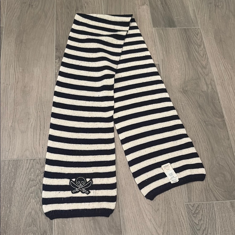 Crewcuts Kids Striped Scarf with Skull One Size